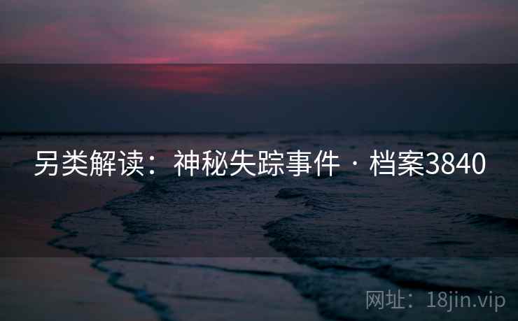 另类解读：神秘失踪事件 · 档案3840